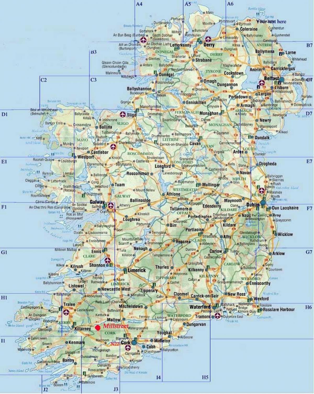 Karte a4 Karte von Irland