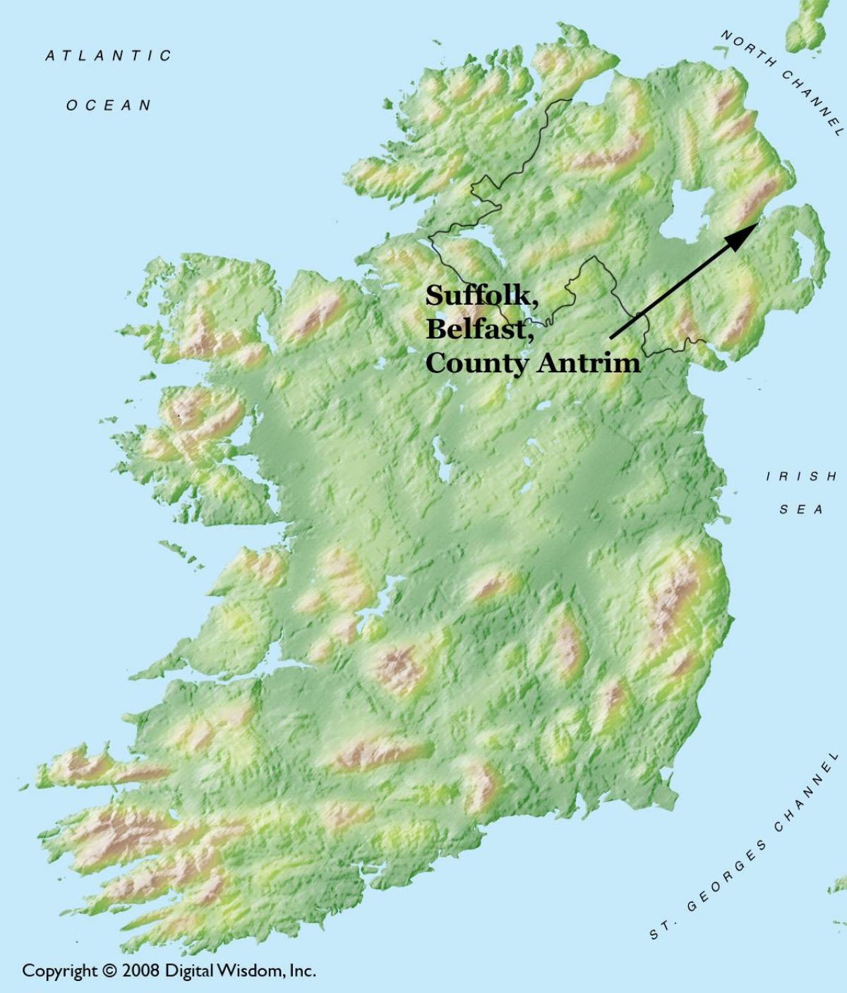 Karte von belfast-northern Irland