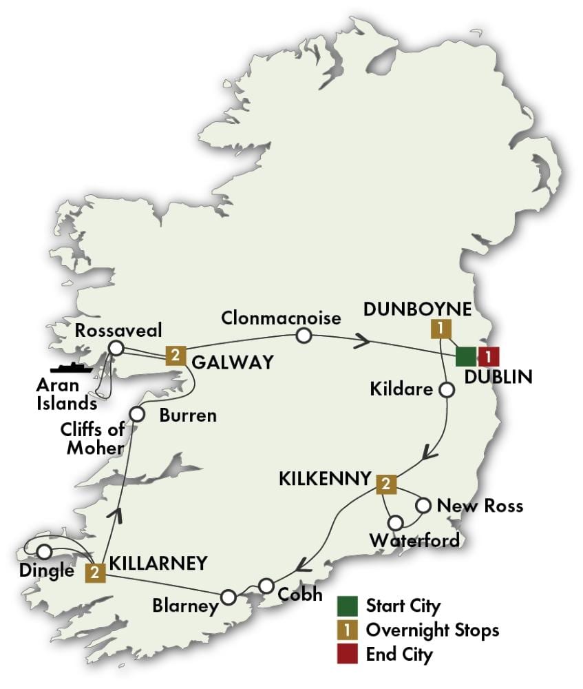 Karte 0f Irland