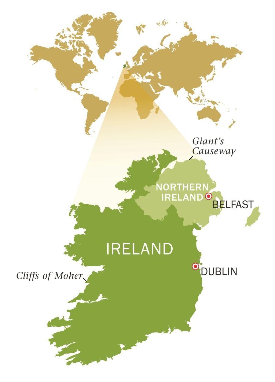 Karte von emerald isle Irland