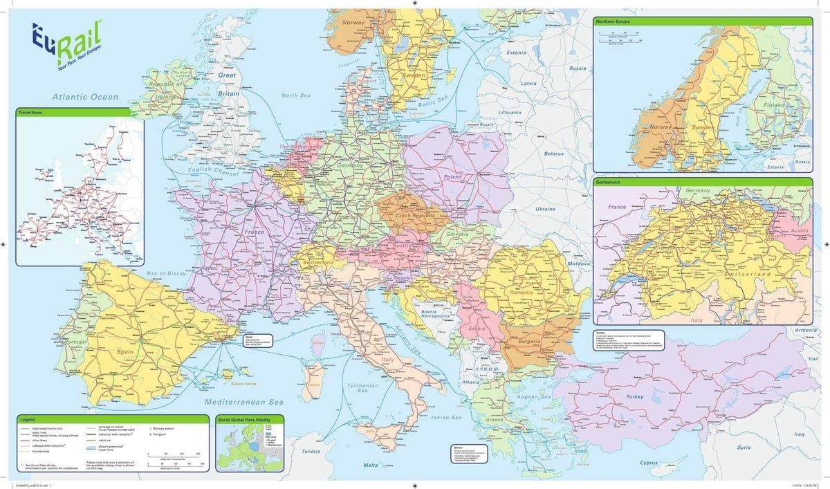 Karte von eurail Irland