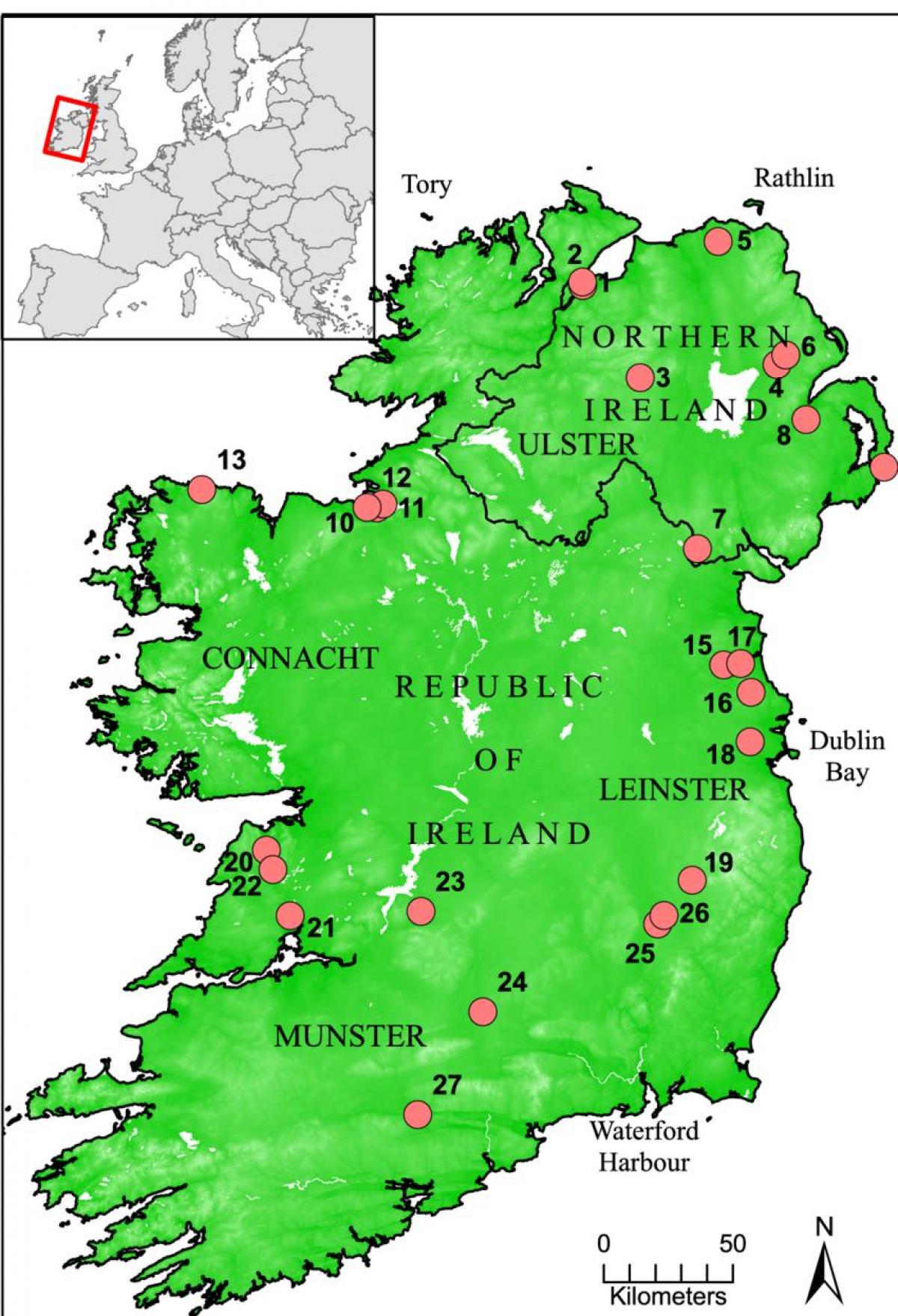 Irland Karte Europa