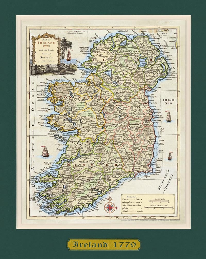 Karte von gerahmten Karte von Irland