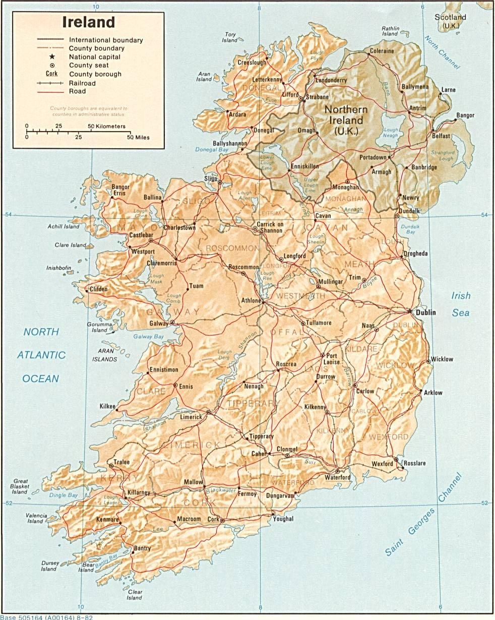 Karte von große Karte von Irland zum Verkauf