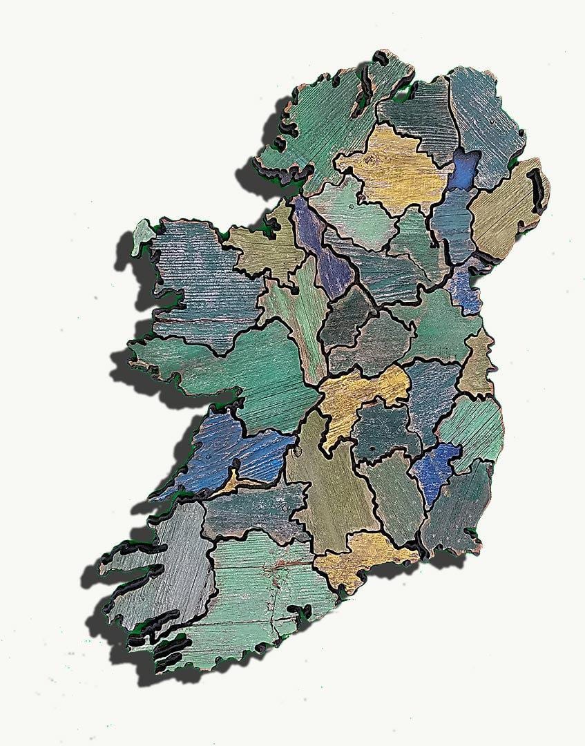 anzeigen von Holz-Karte von Irland