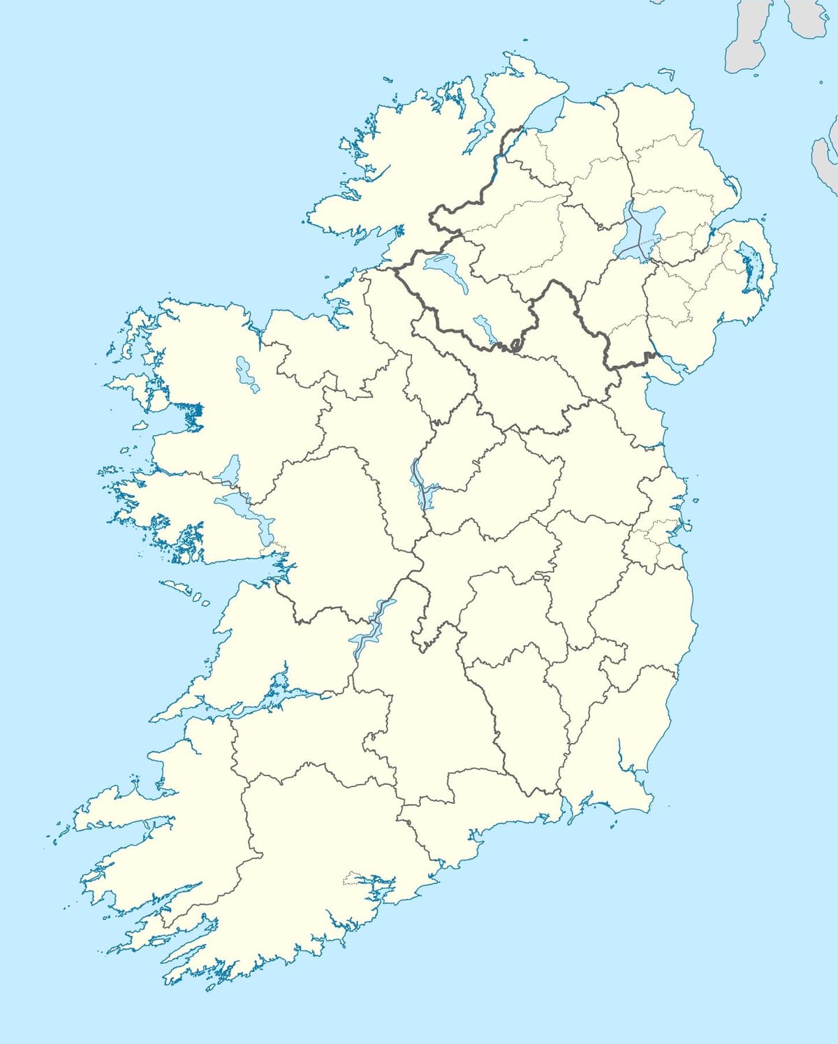 Karte der Inseln von Irland