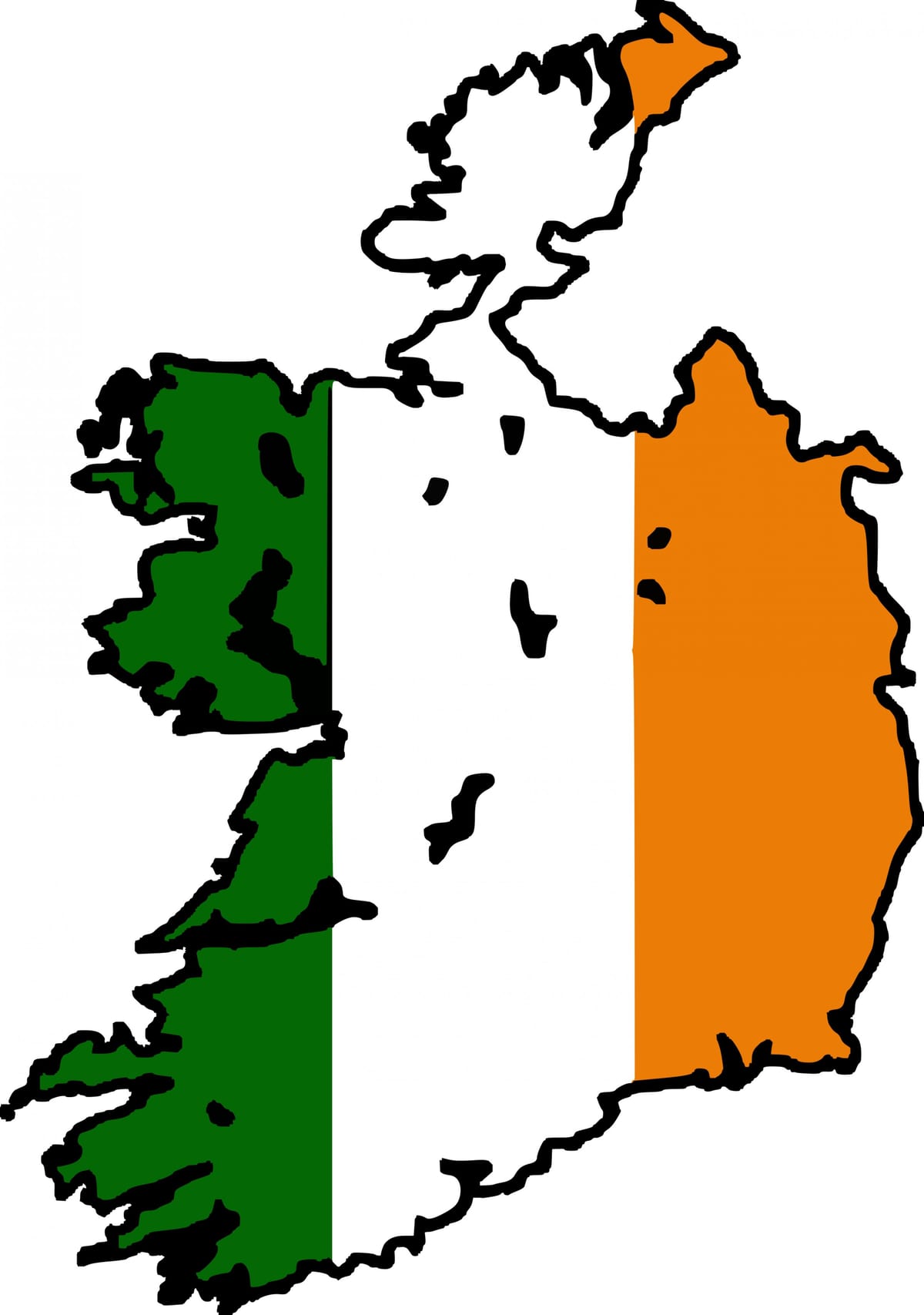 Karte von Irland Flagge