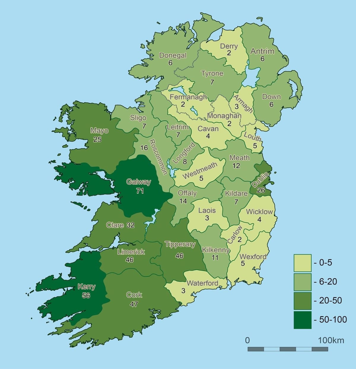 Karte von Irland Geographie 
