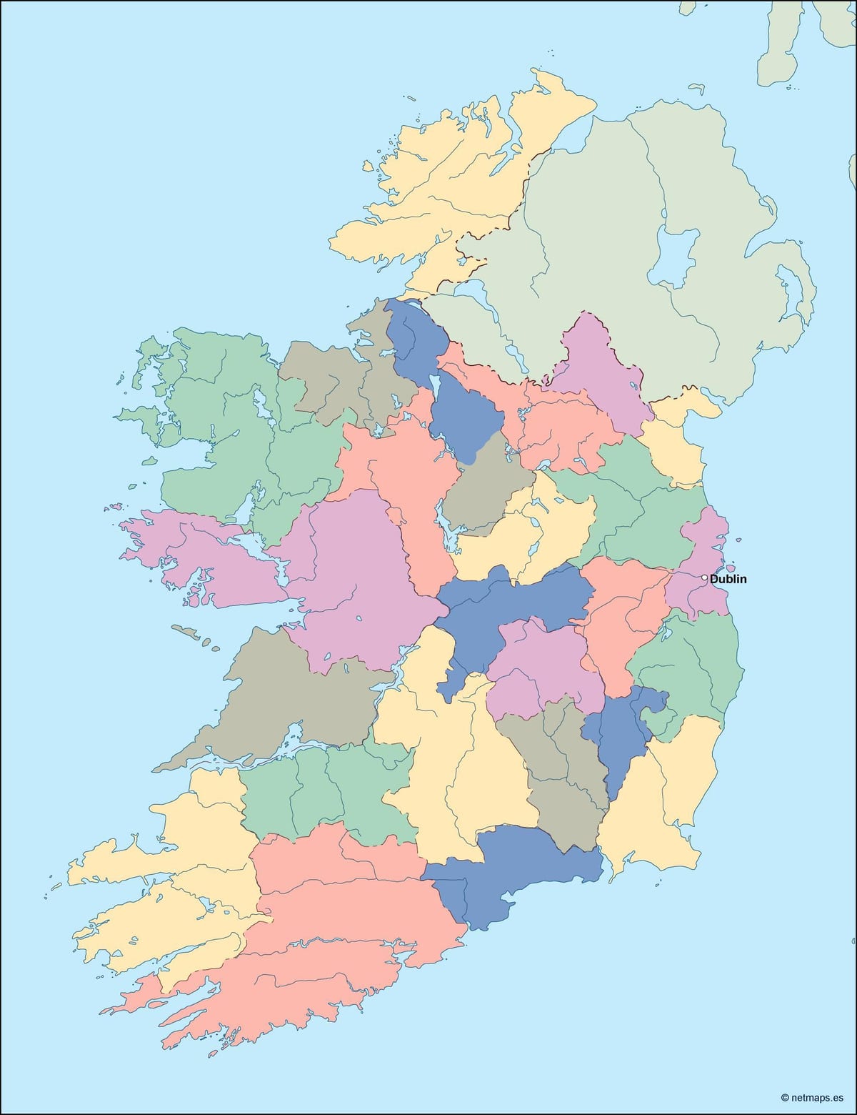 Karte von Irland-Karte-Vektor