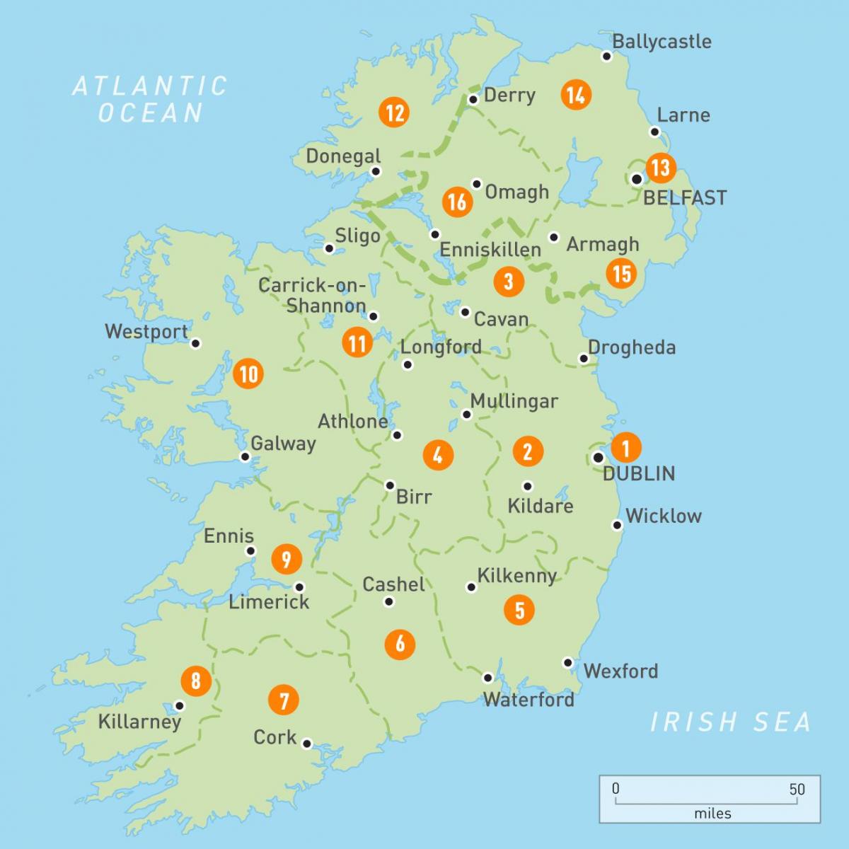 Irland in der Karte