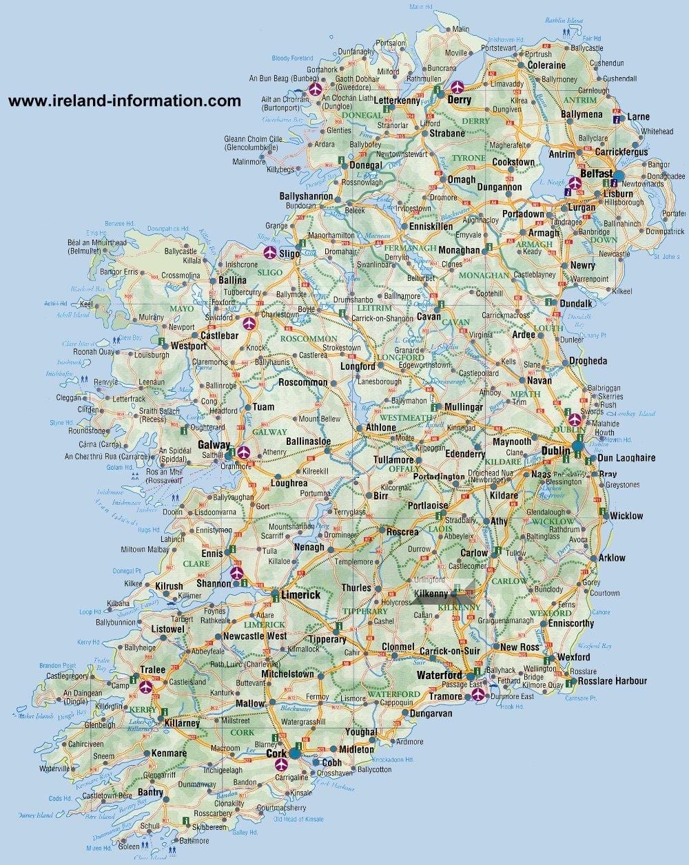 Irland Karte Reise