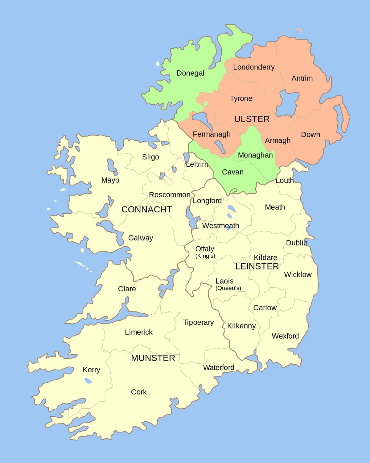 Karte von Irland Sehenswürdigkeiten