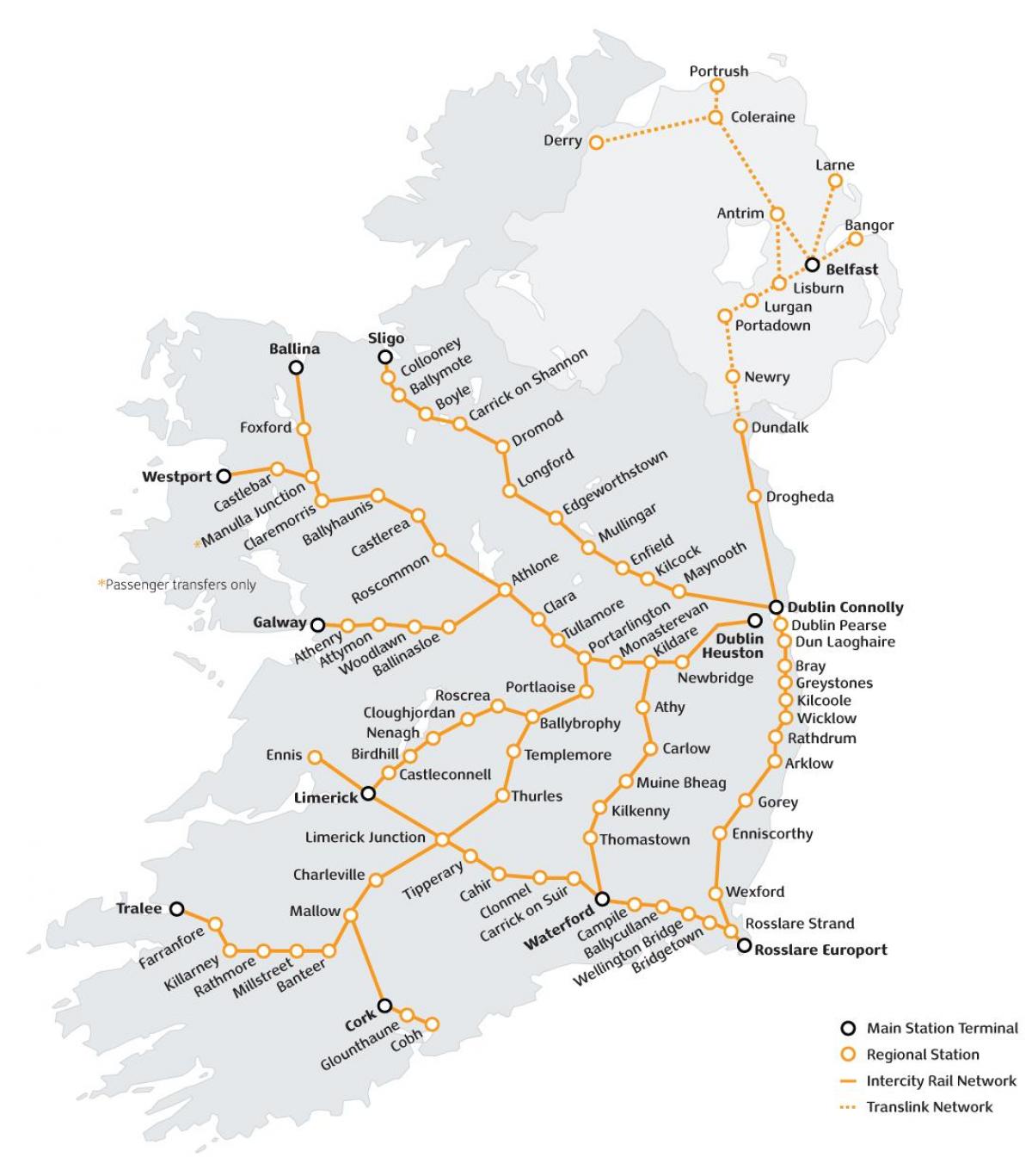 Bahnfahren in Irland anzeigen