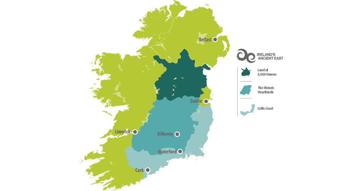 Karte von Karte von Irland-Ostküste