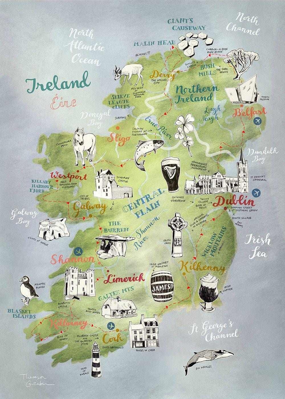 Karte von Karte von Irland poster