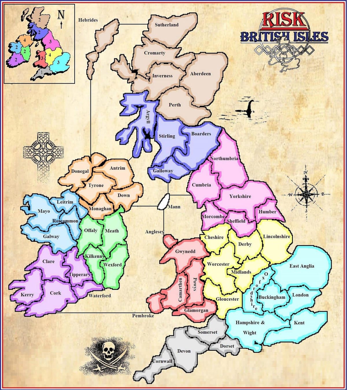 Karte von Karte von Irland-Spiel