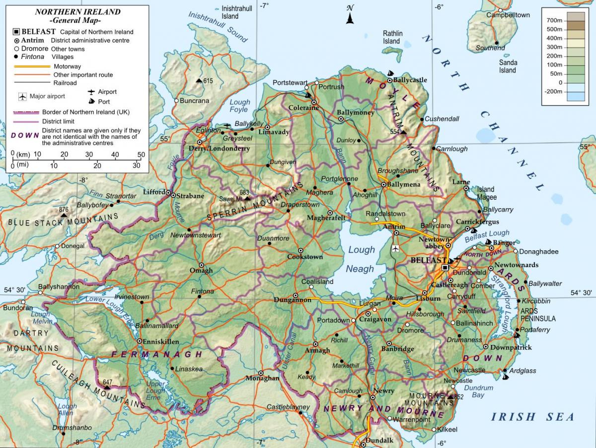 eine Karte von Nordirland