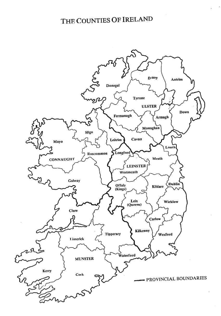 skizzieren Karte von Irland