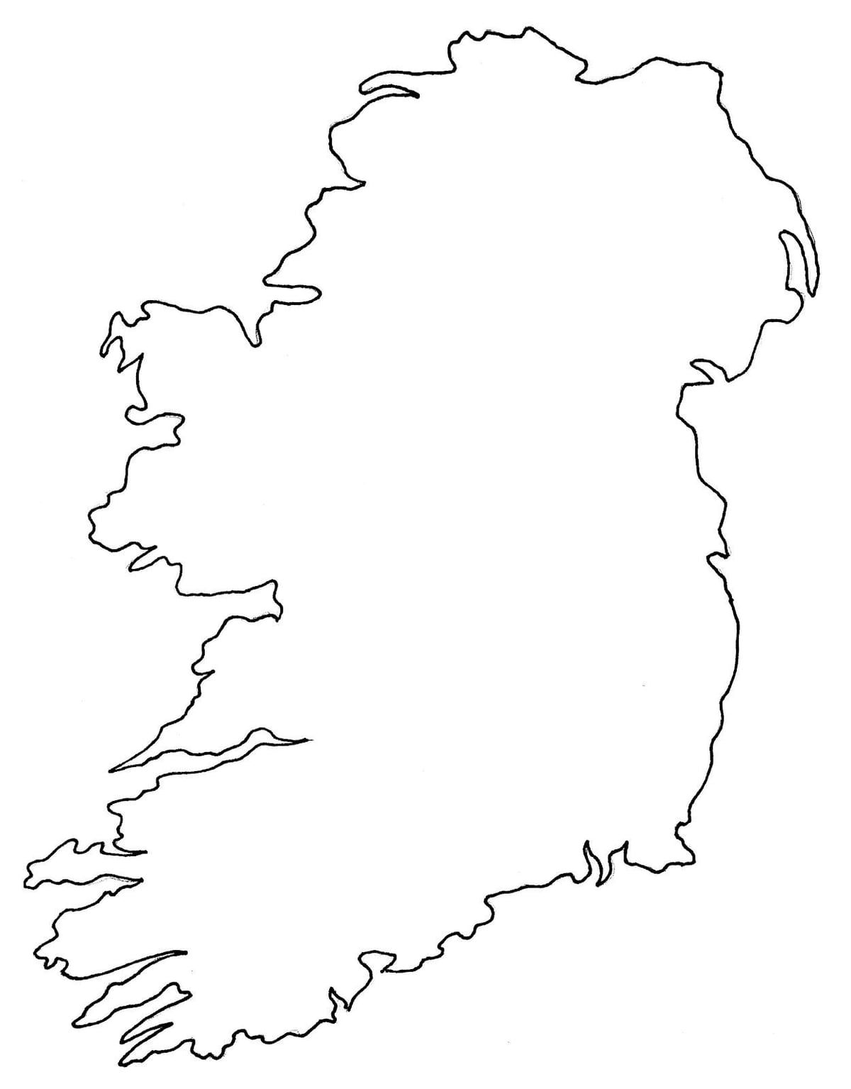 leere Karte von Irland