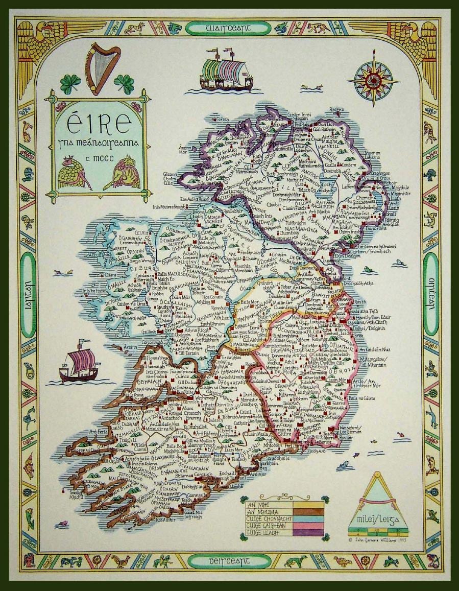 Karte der mittelalterlichen Irland