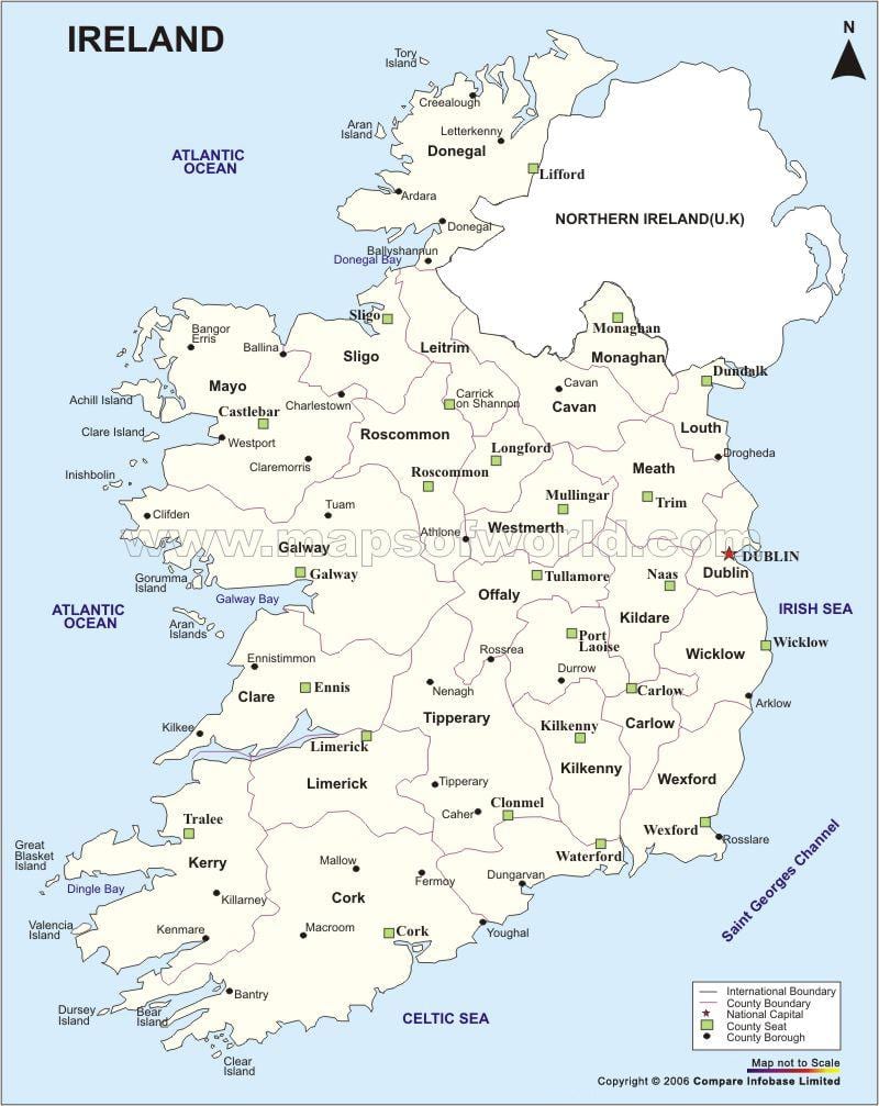 Karte politische Karte von Irland