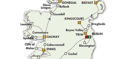 Karte von best road map of ireland