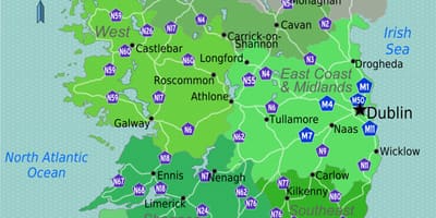 Karte von bunte Karte von Irland