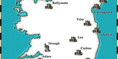 Karte der Burgen in Irland