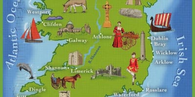 Karte von Irland top-Sehenswürdigkeiten