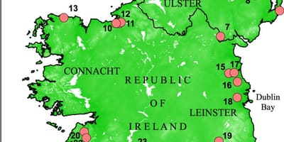 Karte von Irland, die Flüsse