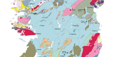 Karte der geologischen Karte von Irland