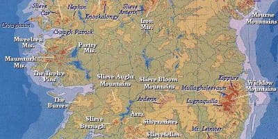 Karte von Irland-Gebirge 