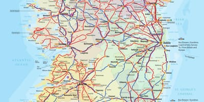 Irland-bus-Routen Karte