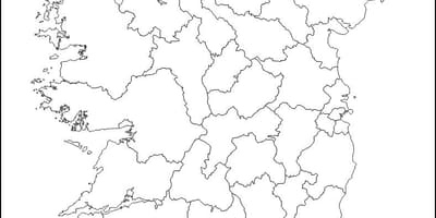 Leere Karte von Irland mit county-Grenzen