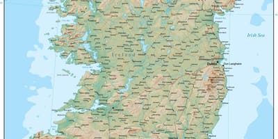 Karte von Irland Gelände 