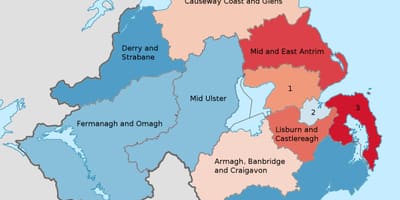 Northern ireland auf einer Karte