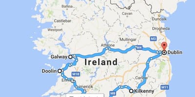 Karte von Irland-trip planner