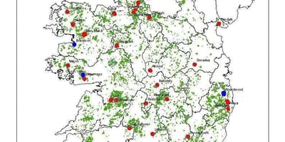 Karte von Irland Wälder
