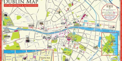 Karte von dublin, Irland Sehenswürdigkeiten