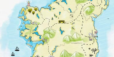 Karte der Orte zu besuchen, in Irland