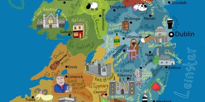 Cartoon-Karte von Irland