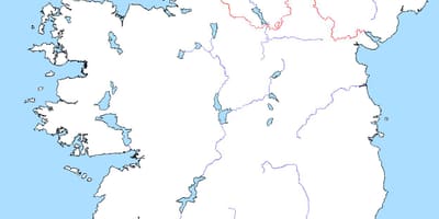 Karte leer-Karte von Irland mit Flüssen