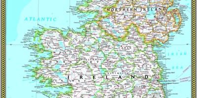 Map of national geographic map of ireland