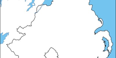 Leere Karte von Nordirland