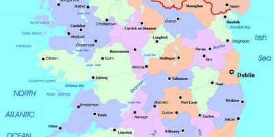 Politische Karte von Irland und Nordirland
