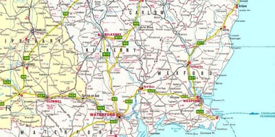 Karte von Süd-Ost-Irland