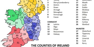 Karte von Irland, die Provinzen