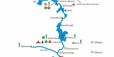 Karte von river shannon, Irland Karte