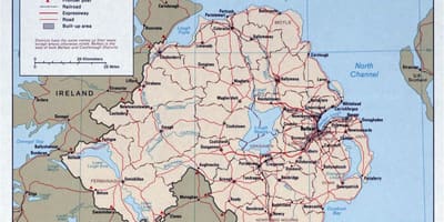 Landkarte road map von Irland und Nordirland