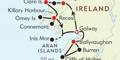 Karte der west-Küste von Irland 